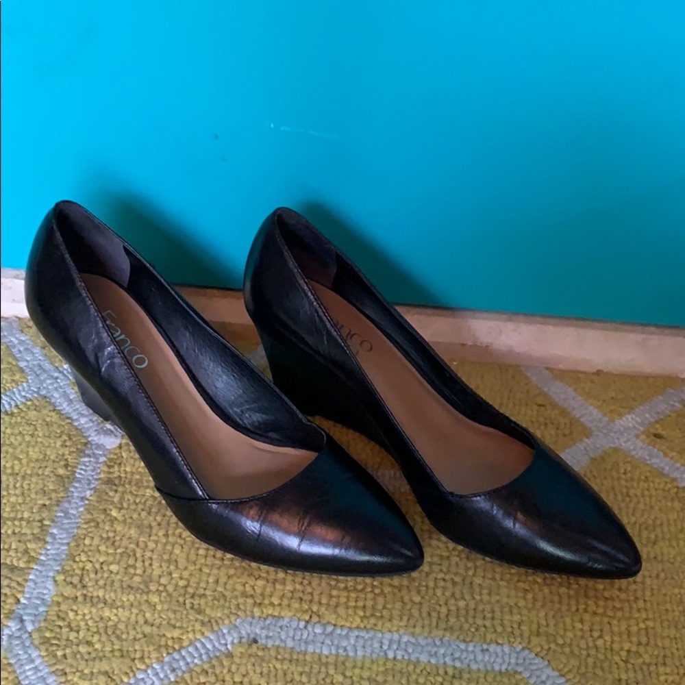 Franco Sarto Frankie black wedge heels